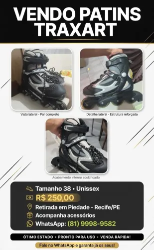 Patins Lazer Completo - Semi-novo