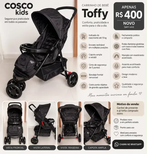 carrinho de bebê novo