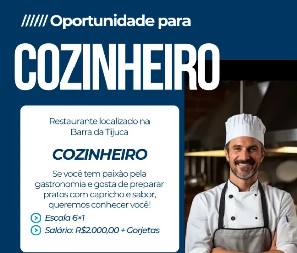 Cozinheiro (Leia a descrição) 
