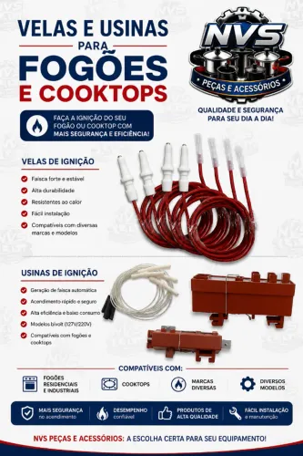VELAS E USINAS DE IGNIÇÃO PARA FOGÕES VELAS E USINAS DE IGNIÇÃO PARA FOGÕES / NVS PEÇAS