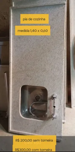 Pia de cozinha granito 1,40 x 0,60