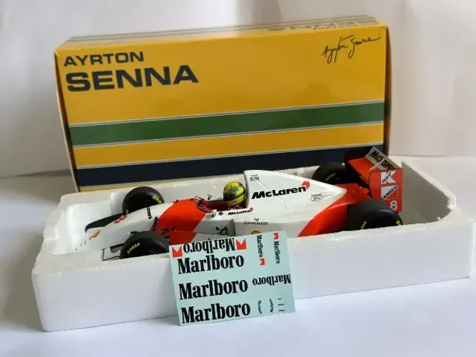 1/18 Minichamps Mclaren Mp4/8 Vencedor miniatura colecao ayrton senna formula 