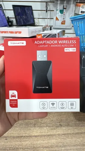 Adaptador Wireless Carplay+android Auto 2 Em1 Tomate Mtc-188