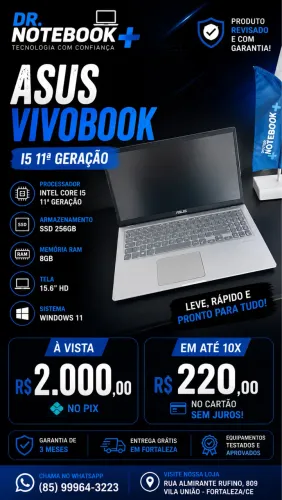 Asus Vivobook I5 de 11ª geração 