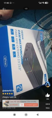 Case hd externo novo. usado um dia ( comprei errado )
