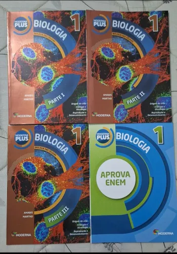 Kit de livros biologia 1 ano ensino médio moderna plus