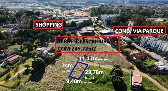 TERRENO ESCRITURADO no Loteamento BONSUCESSO - 245,72m2 - 500m do Shopping e da Smart Fit