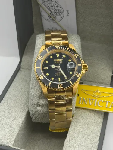 Relógio Invicta Pro Diver Automático Original Dourado Preto NH35A Novo Peça Única