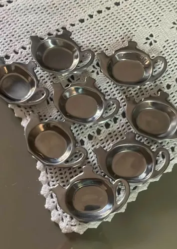 Porta-saquinhos de chá vintage em aço inoxidável da Bellargo