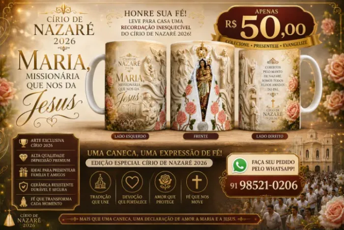 Caneca Círio de Nazaré 2026 - Nossa Senhora de Nazaré