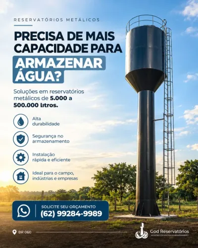 Reservatórios Metálicos 5.000 a 500.000 Litros | God Reservatórios