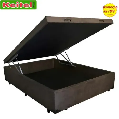 Base Box Casal Baú Com Pistão a Gás