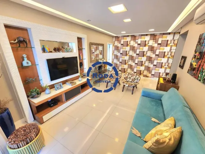 Apartamento mobiliado com 3 suítes, varanda gourmet e vista mar para locação Residencial