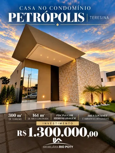 Casa de Alto Padrão no Condomínio Petrópolis com Piscina e Hidro | Teresina