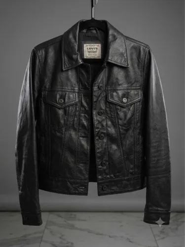 Jaqueta Levi's Couro Legítimo - Modelo Trucker Clássico