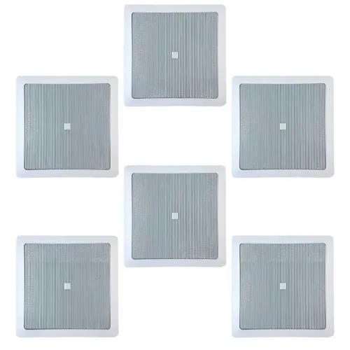 6 Arandelas quadrada Falante JBL flex embutir teto gesso branco 