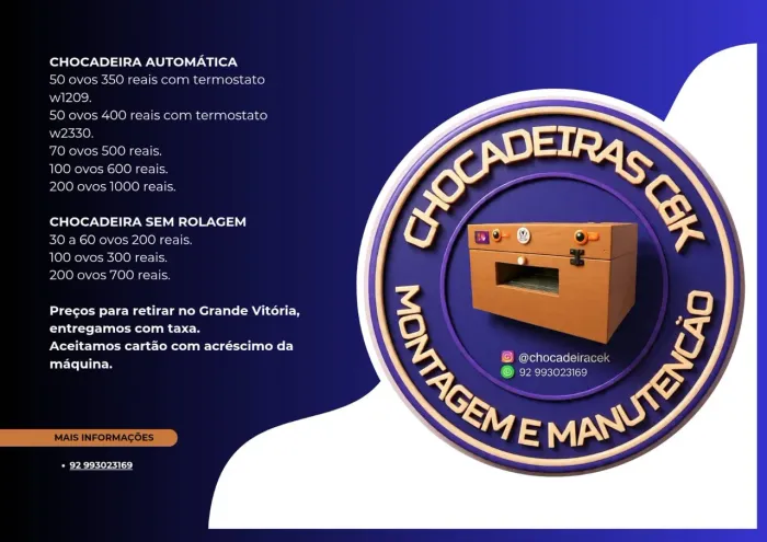 Chocadeira nova de fábrica