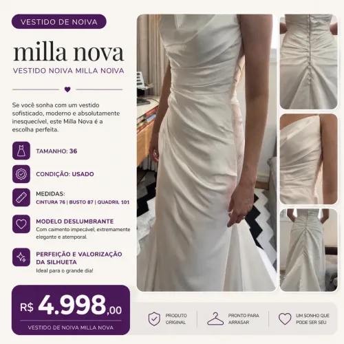 Vestido de Noiva Milla Nova - Sofisticado e Atemporal ?