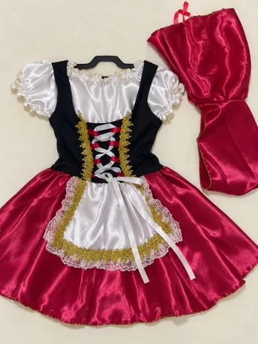 Fantasia Infatil Chapeuzinho Vermelho com capuz