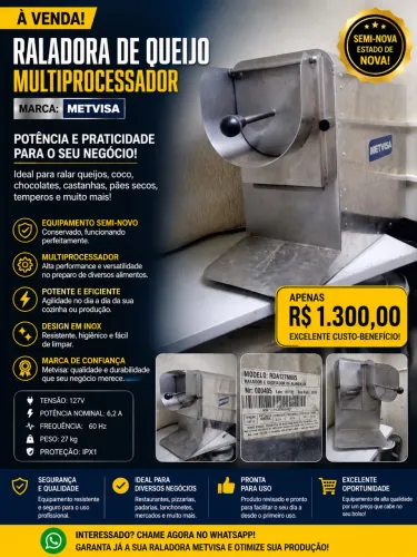 Vendo ralador de queijo e multiprocessador novo