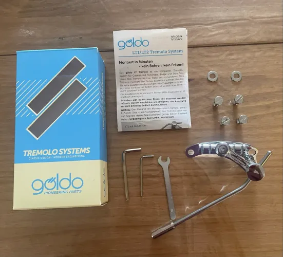 Tremolo GOLDO Duesenberg Les Trem LT1 (canhoto) - upgrade sem furação (original alemão)