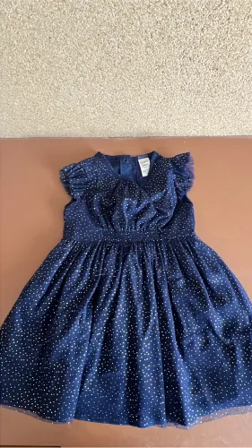 Vestido Vestido Infantil Carter's Tule Poá Azul Marinho  24 meses