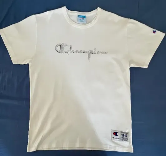 Camiseta Champion M - Tecido Grosso - Off White - Original