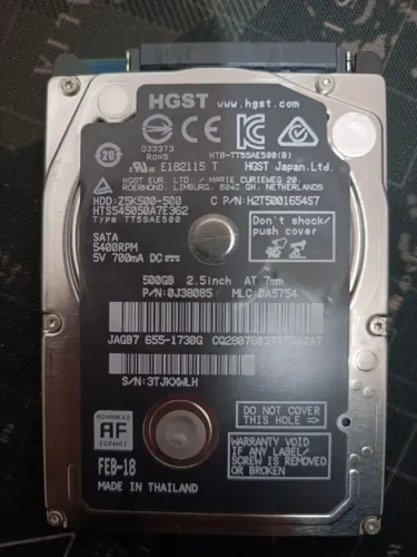 HDs 500GB 2,5pol HGST