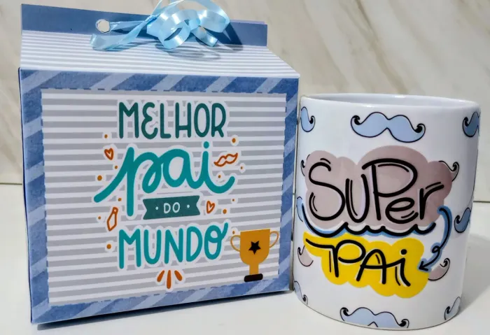 Caixa+Caneca personalizada Dia dos pais