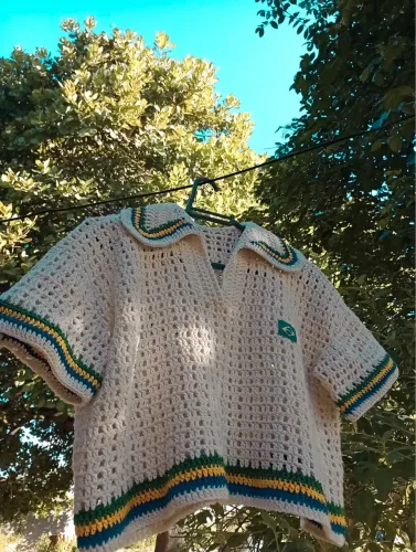 Blusa crochê Brasil