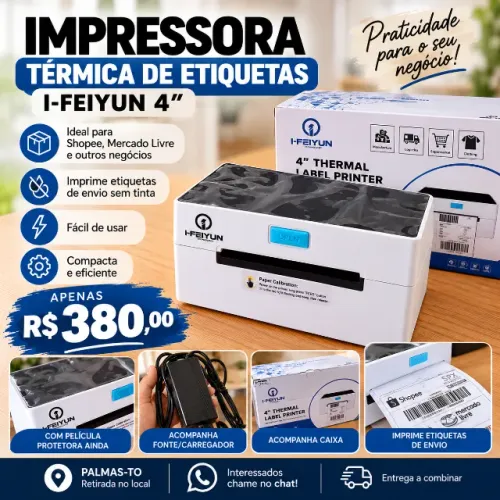 Impressora Térmica de Etiquetas 4? I-FEIYUN - R$ 380