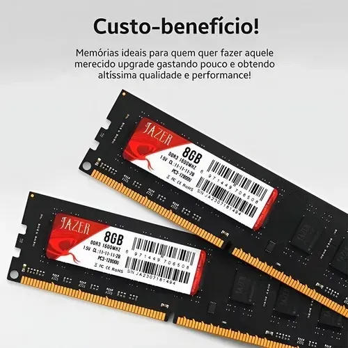 Memória DDR3 8 GB 1600 MHZ Jazer PC12800