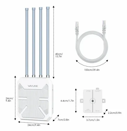 Wavlink ax3000 repetidor / roteador long range wifi 6 dual band 2.4 ghz 5 ghz