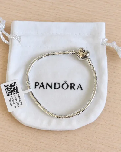 Pulseira Pandora coração 18cm