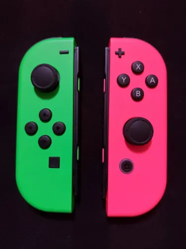 Joycons (Joy-Con) Nintendo Switch Original Verde e Rosa Neon (Splatoon)