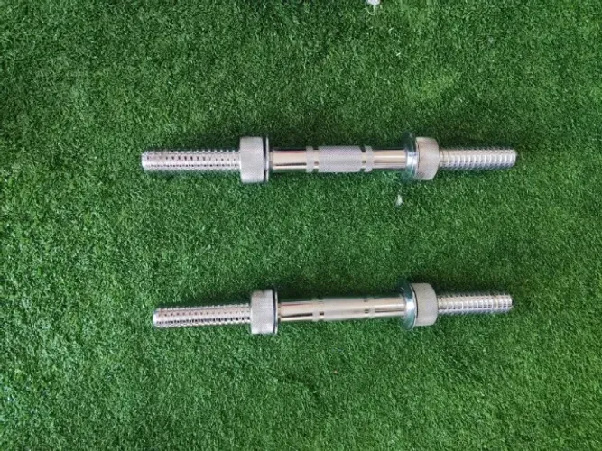 Par de barra maciça musculação cromada