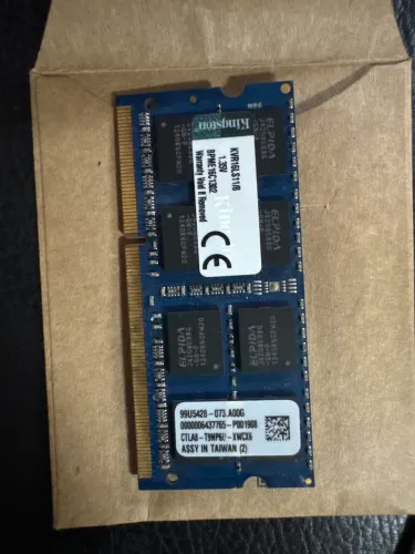 Memória RAM Notebook Kingston 8GB DDR3L 1600MHz 1.35V (KVR16LS11/8)