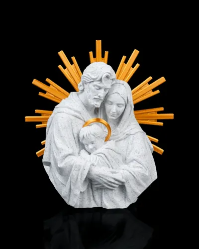Escultura 3D Sagrada Família (22cm) - Acabamento Premium