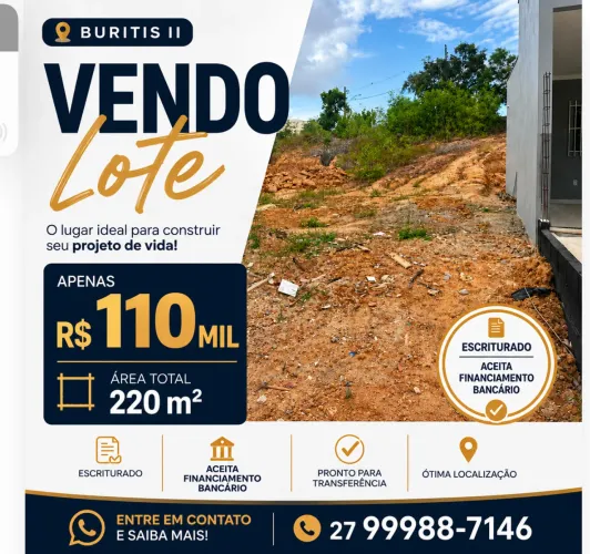 Vendo lote Buritis 2