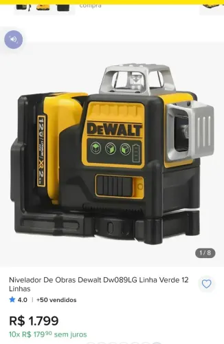 Nível a laser Dewalt profissional