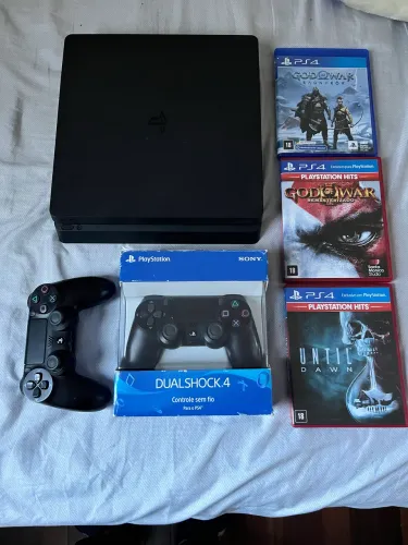 Ps4 Slim 1TB + 2 controles originais + 3 jogos