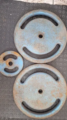 1 Anilhas de 25kg. Tamanho 40cm x 3,5cm (usadas)