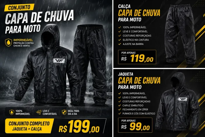 Calça e capa de chuva usada em bom estado pra moto