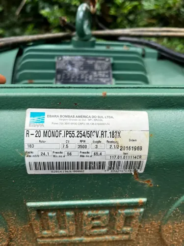 Bomba centrífuga 7,5cv completa