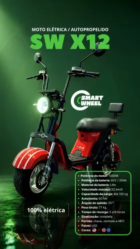 Moto elétrica X12 1000w , bateria de lítio 