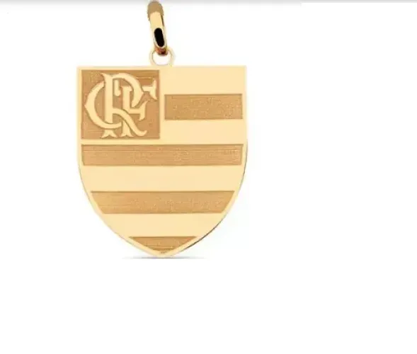  Pingente de time do Flamengo Ouro 18 Kilates Peso 0.10 Grama 12 mm