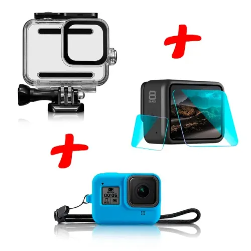 Kit Estanque Capa de Silicone e Película para Hero8
