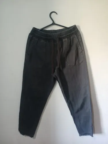 Calça jogger de algodão cinza zara