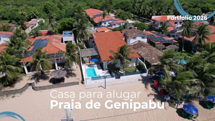Casa Pé na Areia em Genipabu | 5 Quartos | Ao Lado do Morro de Genipabu