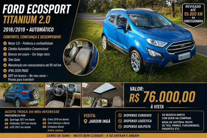 Ford Ecosport Titanium 2.0 16V Flex 5P Aut. 2019